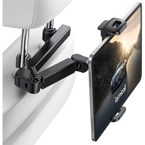 Lamicall Car Headrest Tablet Holder - [3 in 1 Extension Arm] Adjustable Tablet - Picture 7 of 7